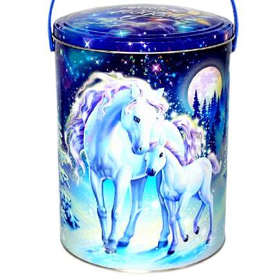 Детский подарок на Новый Год в жестяной упаковке весом 1000 грамм