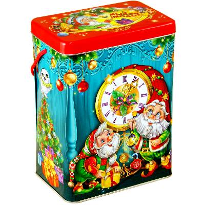Детский подарок на Новый Год в жестяной упаковке весом 1300 грамм 