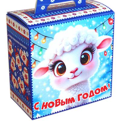 Сладкий подарок на Новый Год в картонной упаковке весом 600 грамм в Пушкино
