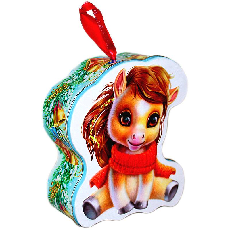 Детский подарок на Новый Год в жестяной упаковке весом 700 грамм